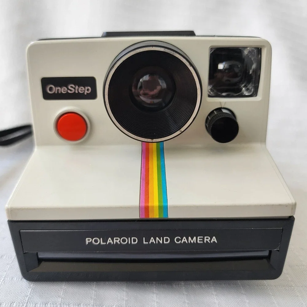 Polaroid OneStep Land Camera Vintage Instant Film Rainbow Stripe Tested Working
